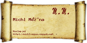 Michl Mína névjegykártya